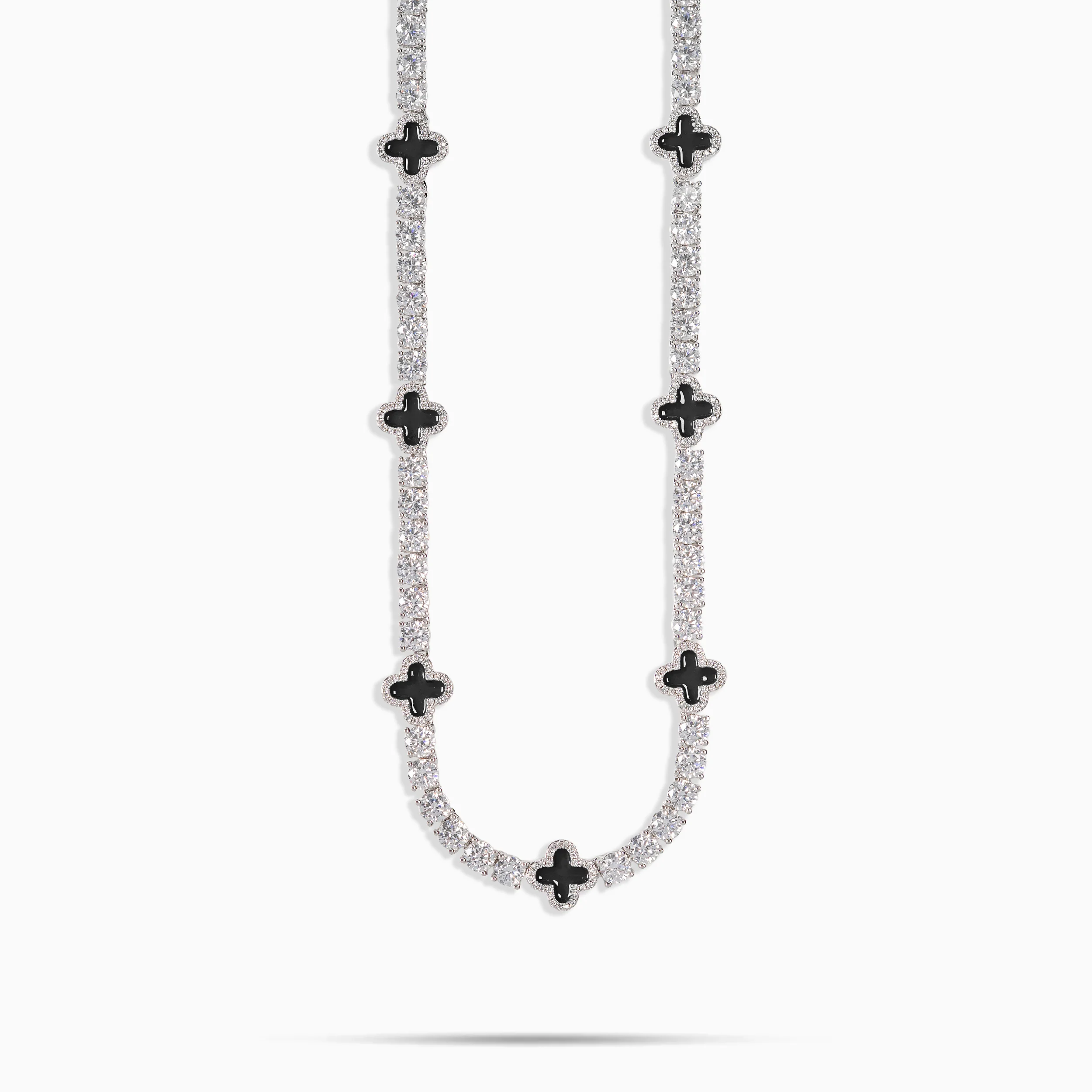 White Clover Moissanite Tennis Chain